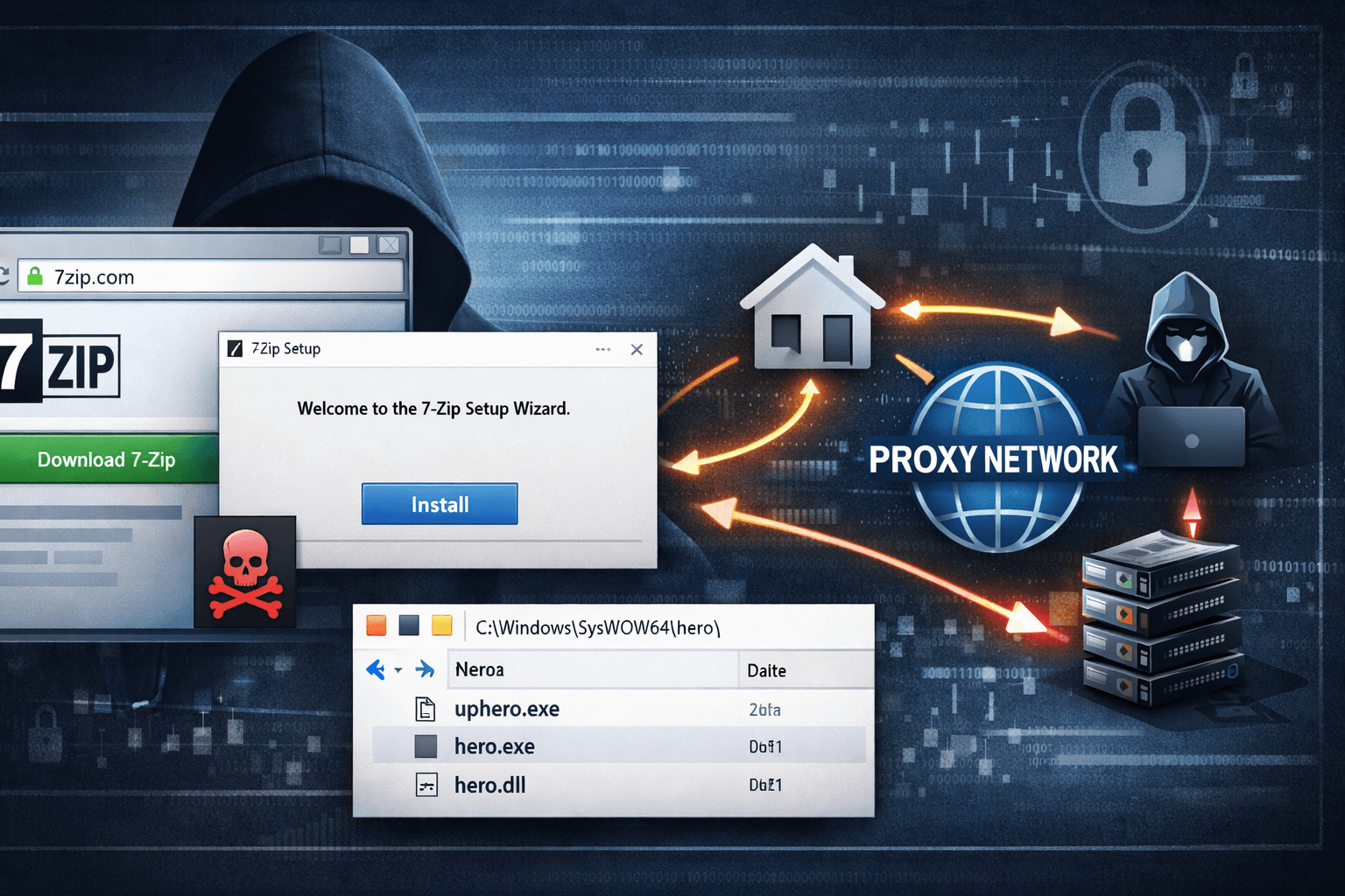 Fake 7-Zip Website Spreads Malware Turning PCs Into Proxy Nodes